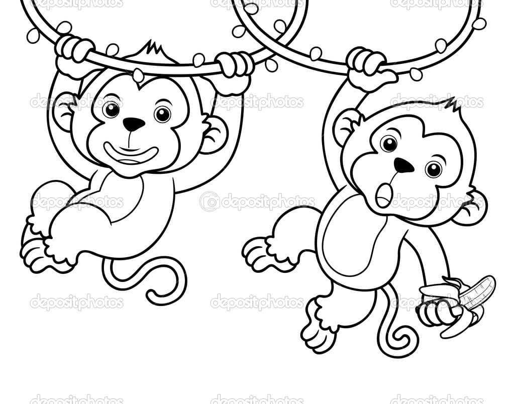 Desenhos Animados De Macacos â Vetor De Stock Â© Sararoom  28768793